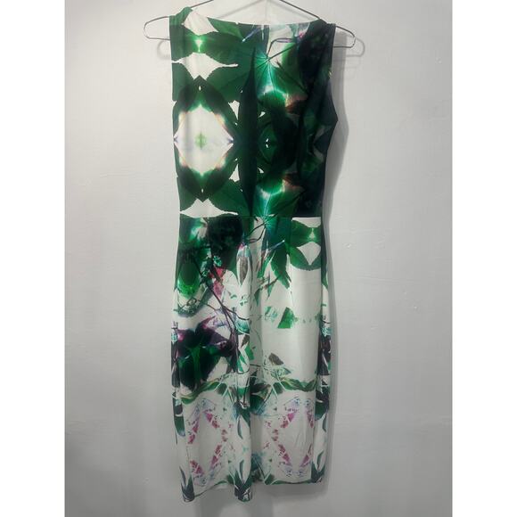 Chiara Boni La Petite Robe Abstract Strappy Neck Midi Dress Green Size 46 - Picture 4 of 6